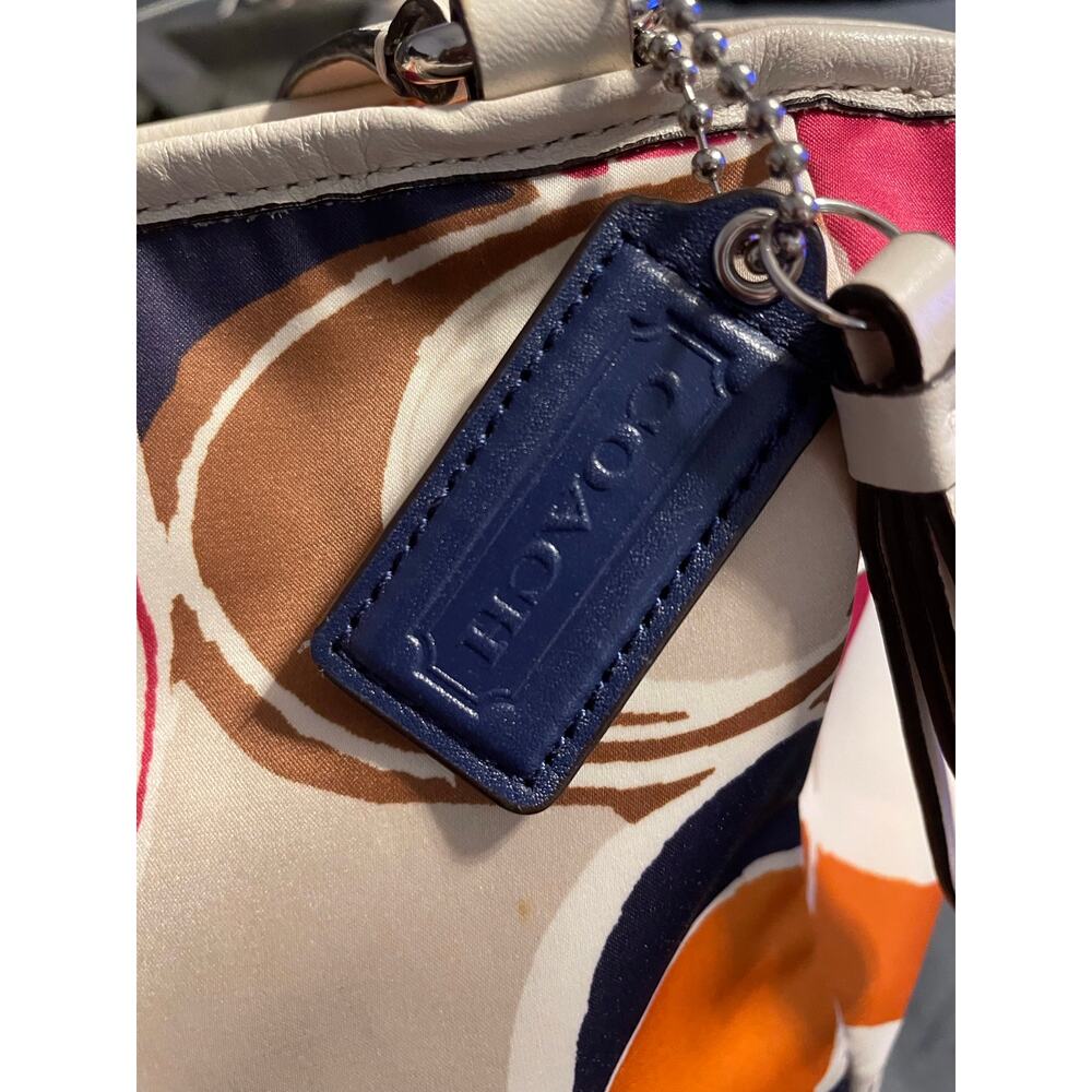 Coach Park Carrie F23277 Hand Drawn Scarf Print Multicolor Tote Bag - Picture 3 of 9